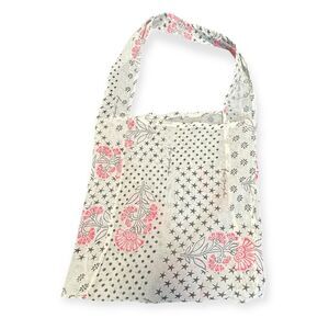 FREE PEOPLE Medium Pink Black White Gauze Cotton Hobo Shoulder Bag
